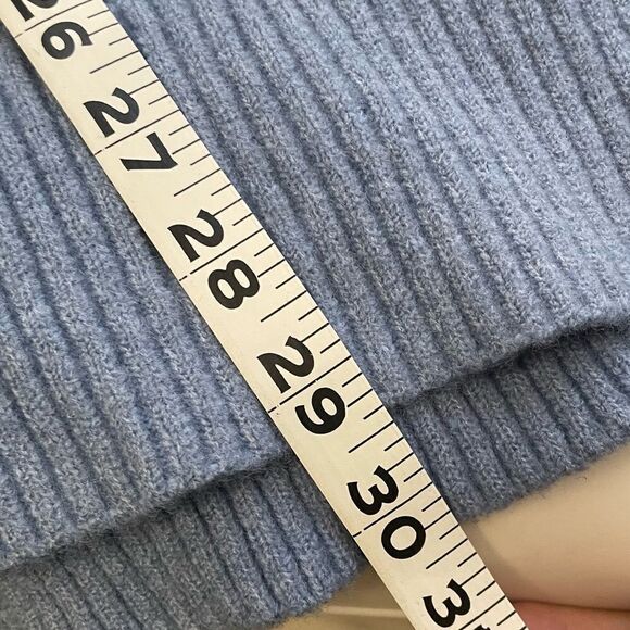 PROMESA High Art Asymmetrical Funnel Neck Sweater Ash Blue wool blend sz Large‎ - Picture 11 of 12